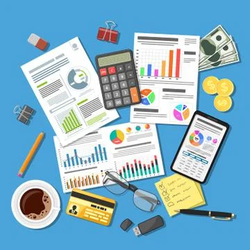 Auditing, Tax Process, Accounting Concept Stock Illustration