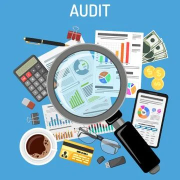 Auditing, Tax Process, Accounting Concept Stock Illustration