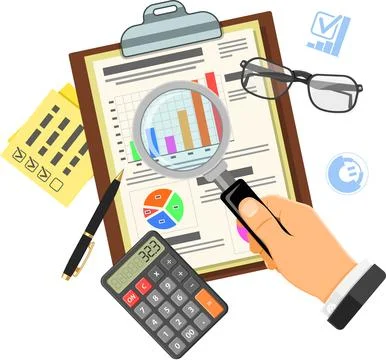 Auditing, Tax process, Accounting Concept Stock Illustration