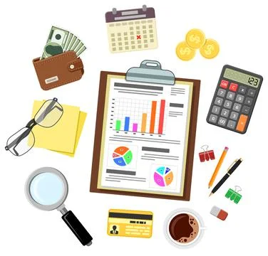 Auditing, Tax process, Accounting Concept Stock Illustration