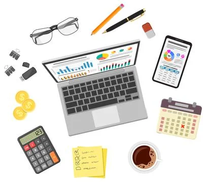 Auditing, Tax process, Accounting Concept Stock Illustration