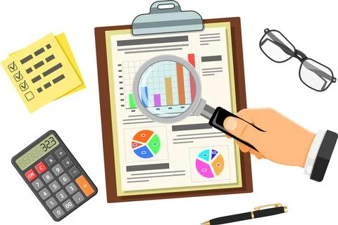 Auditing, Tax process, Accounting Concept Stock Illustration