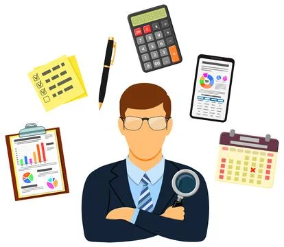Auditing, Tax process, Accounting Concept Stock Illustration