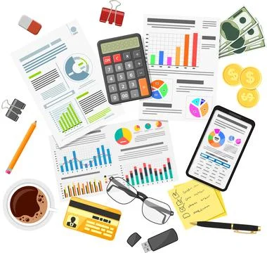 Auditing, Tax Process, Accounting Concept Illustrazione stock