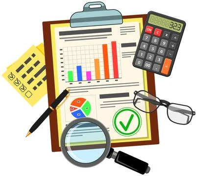 Auditing, Tax process, Accounting Concept Stock Illustration