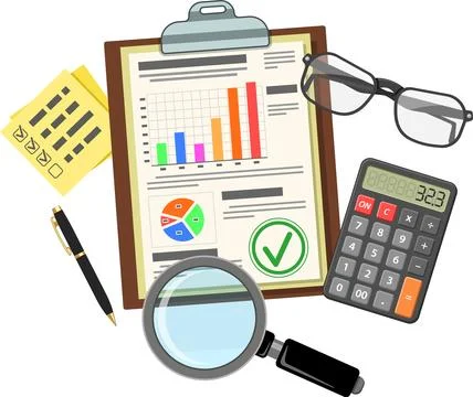 Auditing, Tax process, Accounting Concept Stock Illustration