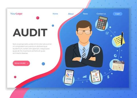 Auditing, Tax process, Accounting Concept Stockillustratie