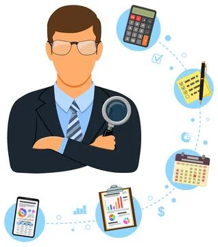Auditing, Tax process, Accounting Concept Stock Illustration