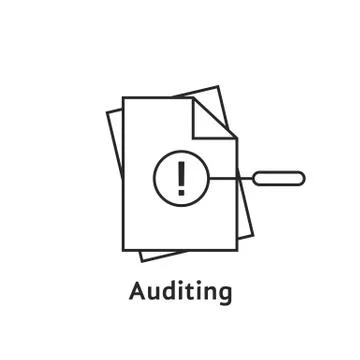 Auditing with thin line document Illustrazione stock