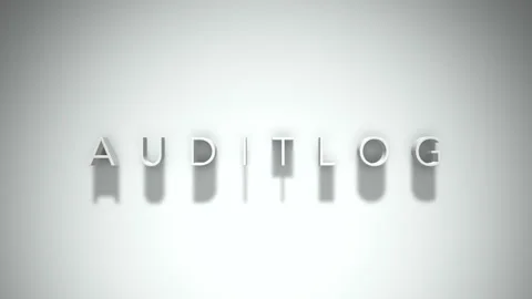 Auditlog 3D title animation with shadows on a white background Stock Footage 297517709