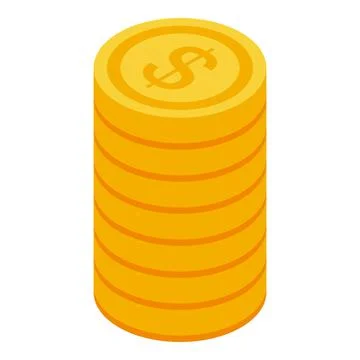 Auditor coin stack icon, isometric style 스톡 일러스트