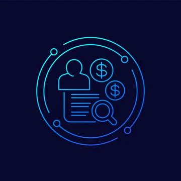 Auditor icon in linear design Stock Illustration