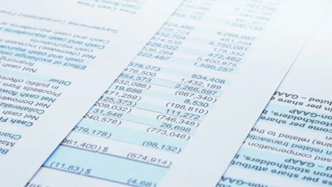 Auditor. Search for the fall of the financial performance of a large company. Stock Footage 86401018