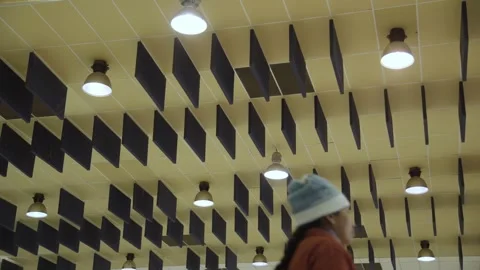 Auditorium ceiling with sound panels Stock Footage 277469015