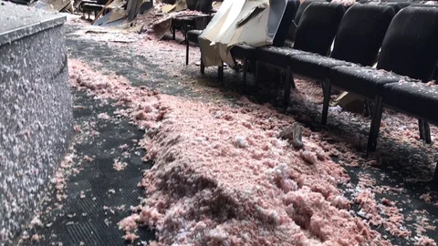 Auditorium destroyed by storm | Stock Video | Pond5