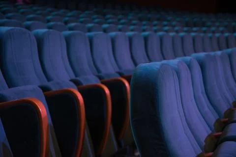 Auditorium, empty seats for spectators, before the event. Stock Photos