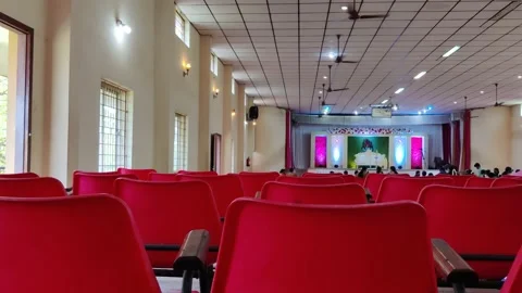 Auditorium hall interior at the day of wedding function Stock Footage 161977268
