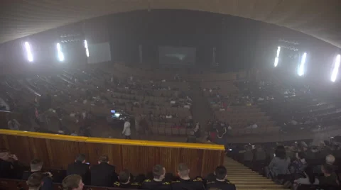 Auditorium With People Top View Stock Footage 64031935