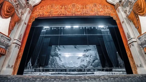 Auditorium With People Work On Stage Vídeos de archivo 76582625
