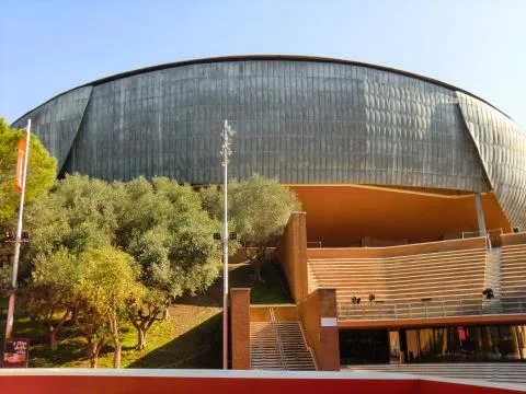 The Auditorium in Rome, Project by Architect Renzo Piano, Accademia Nazionale di Stock Photos