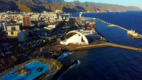 Auditorium of tenerife Stock Footage 138586692