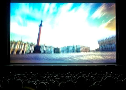 Auditorium, view of the stage. Stock Photos
