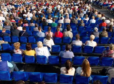 Auditorium, view of the stage. Stock Photos