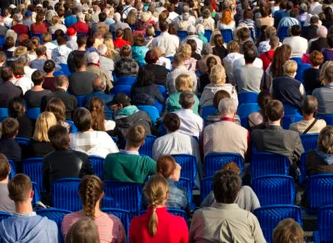 Auditorium, view of the stage. Stock Photos