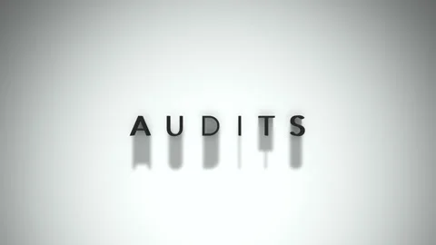 Audits 3D title animation matte black text on a white background Stock Footage 300715671