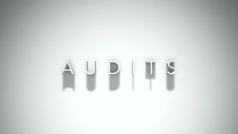 Audits 3D title animation with shadows on a white background Stock Footage 296528967