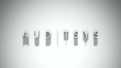 Auditsys 3D title animation with shadows on a white background Stock Footage 297517710