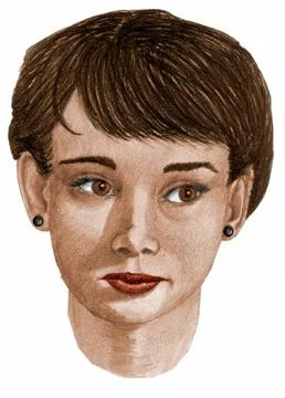 AUDREY young portrait Illustrazione stock