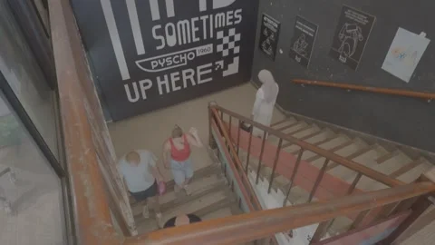 AUG 16.2026.MALAYSIA.People walk down into the creative space. Stock Footage 344010988