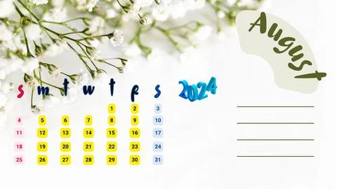 - Aug 2024 Illustrazione stock