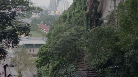 AUG 6.2026.MALAYSIA.tourists walking down a flight of colorful steps. Video stock 341833327