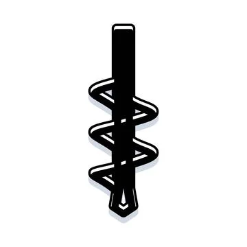 Auger bit icon for drilling and construction work Stock Illustration