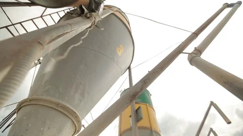 Auger-Elevator , screw Elevator for vysypte grain in the car Stock Footage 73939249