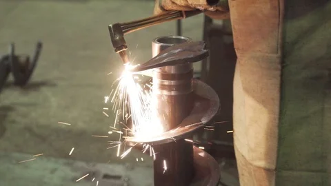 Auger manufacturing process engineering plant Stock Footage 129760867