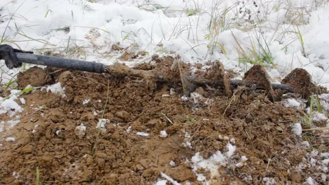 The auger on a portable drilling rig and soils. Video stock 72375347