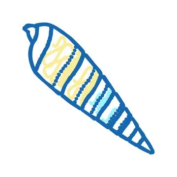 Auger sea shell beach icon doodle illustration Illustrazione stock