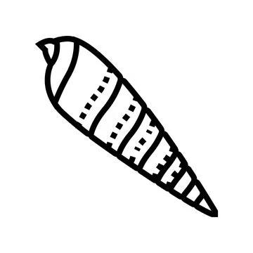 Auger sea shell beach line icon vector illustration Stock Illustration