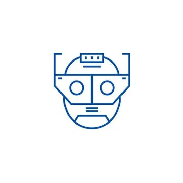 Augmentation head line icon concept. Augmentation head flat vector symbol, sign Stock Illustration