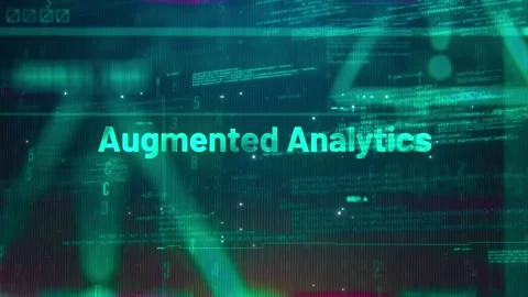 Augmented Analytics Word on High Technology Futuristic Background Stock Footage 339289610