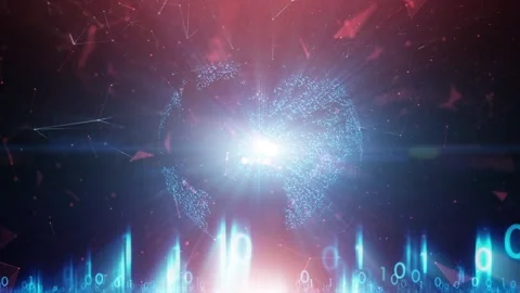 Augmented digital technology earth cyberspace Stock Footage 323324839