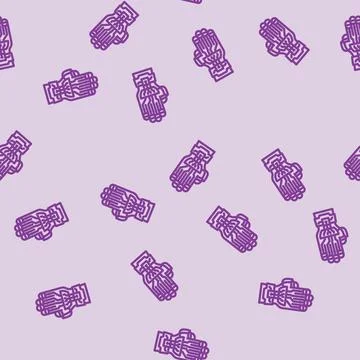 Augmented hand augmented reality line vector seamless pattern イラスト素材