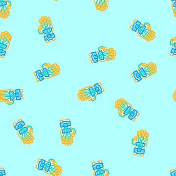Augmented hand augmented reality vector seamless pattern 库存插图