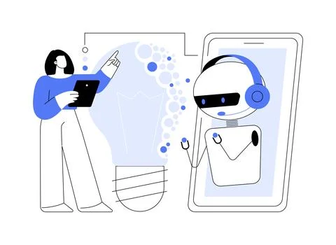 Augmented intelligence abstract concept vector illustration. Stockillustratie