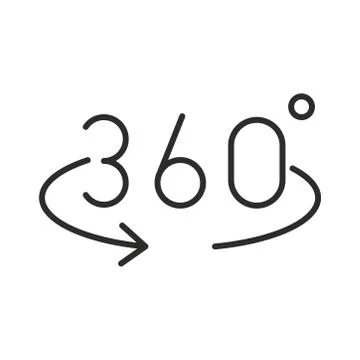 Augmented reality 360 degree interactive line style Illustrazione stock