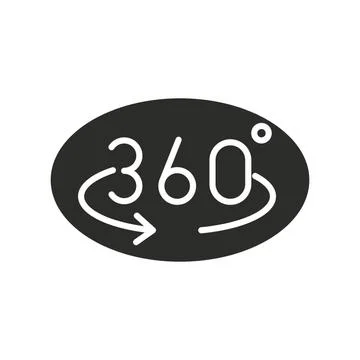Augmented reality 360 degree interactive silhouette style Stock Illustration