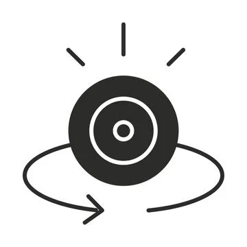 Augmented reality 360 degree video and camera silhouette style Stock Illustration
